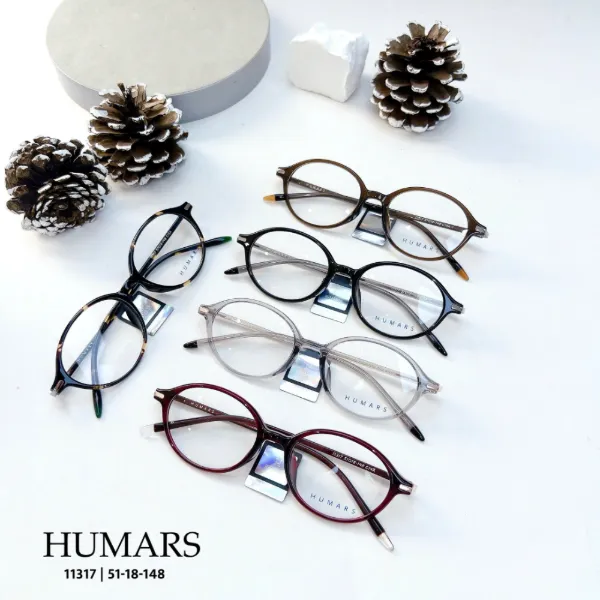 Gọng kính acetate HUMARS 11317 dáng mắt mèo, các màu đang có tại cửa hàng