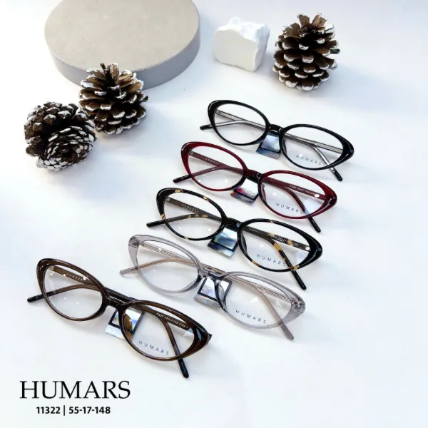 Gọng kính acetate HUMARS 11322 dáng mắt mèo, các màu đang có tại cửa hàng
