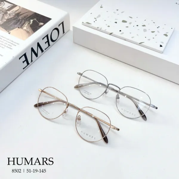 HUMARS 8502 round titanium frames in silver and rose gold