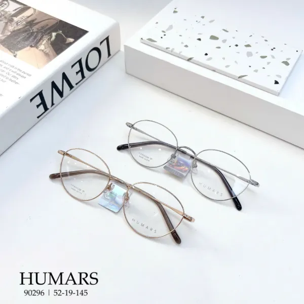 HUMARS 90296 round titanium frames in silver and gold