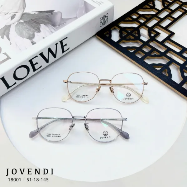 JOVENDI 18001 round pure titanium frames in rose gold and silver