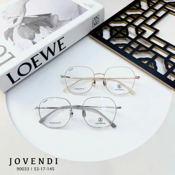 JOVENDI 90033 geometric titanium frames in gold and silver