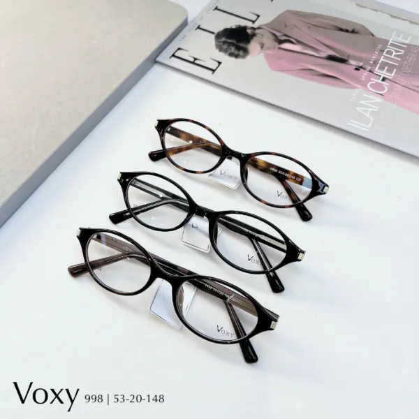 VOXY 998 round acetate frames in tortoise, black and dark brown
